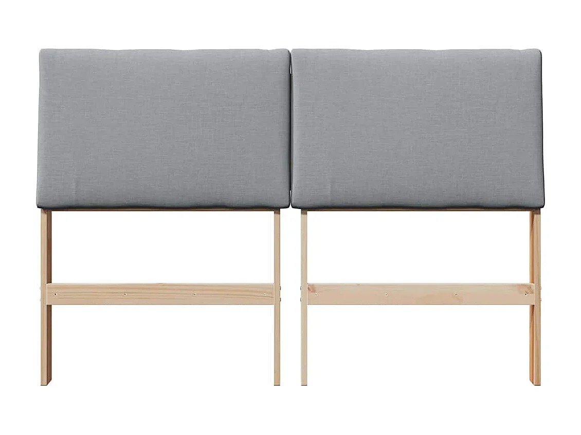 Cabecero tapizado Gris Claro 160 cm Madera de pino macizo