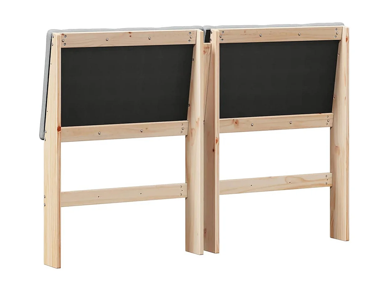 Cabecero tapizado Gris Claro 160 cm Madera de pino macizo
