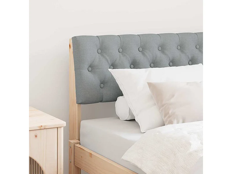 Tête de lit capitonnée Gris clair 90 cm Pin massif