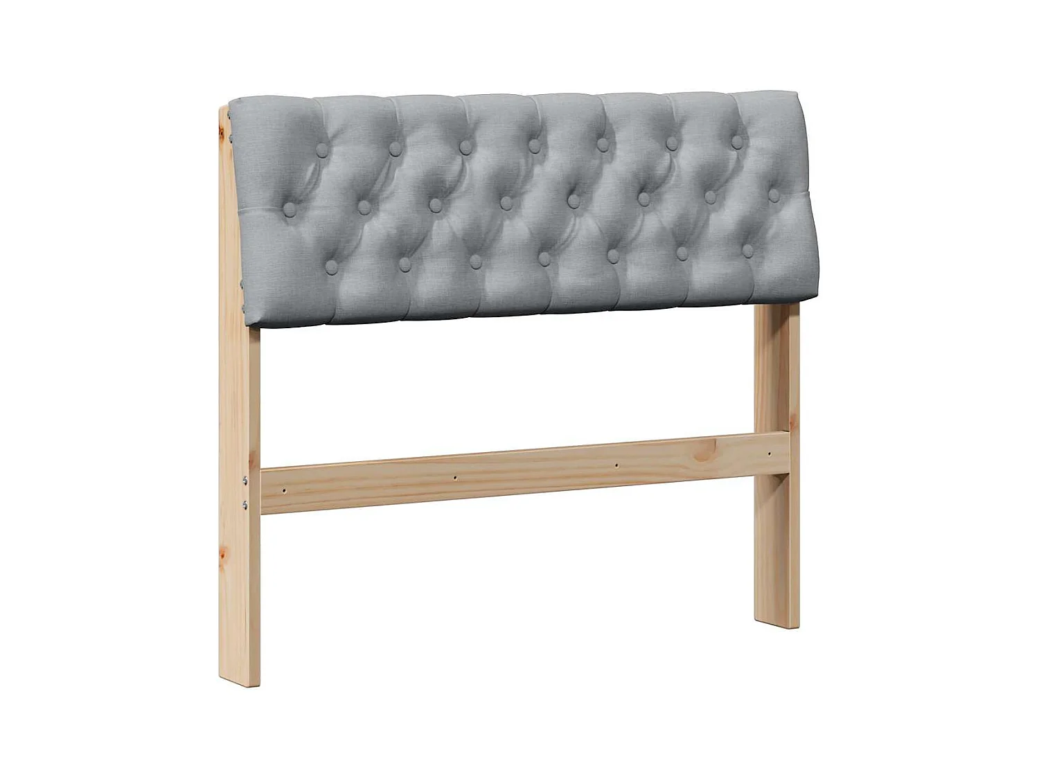 Tête de lit capitonnée Gris clair 90 cm Pin massif