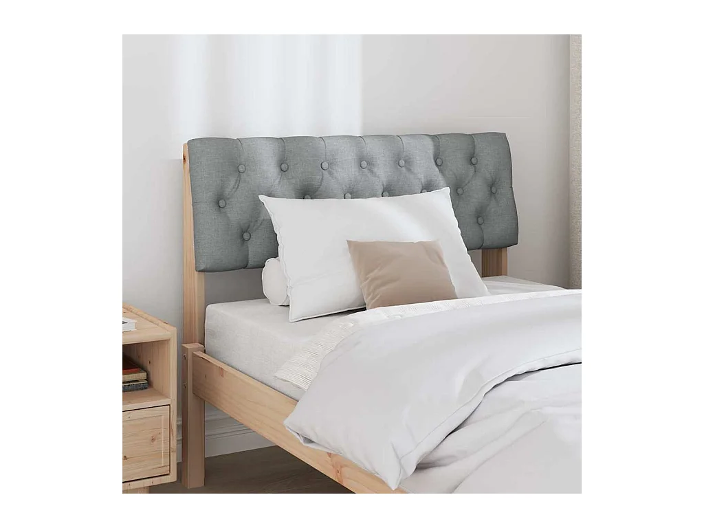 Tête de lit capitonnée Gris clair 90 cm Pin massif