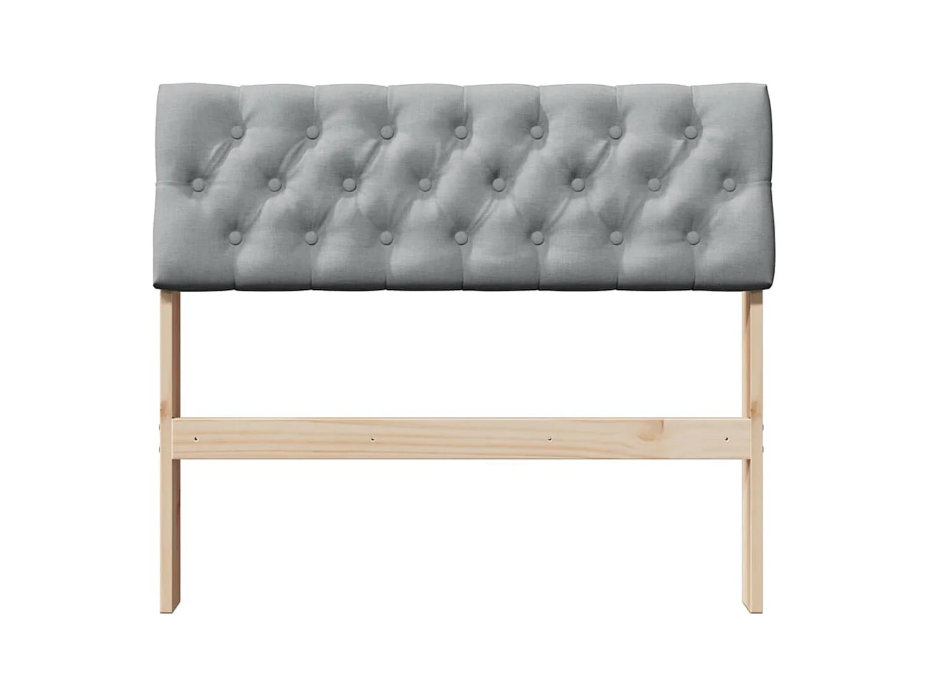 Tête de lit capitonnée Gris clair 90 cm Pin massif