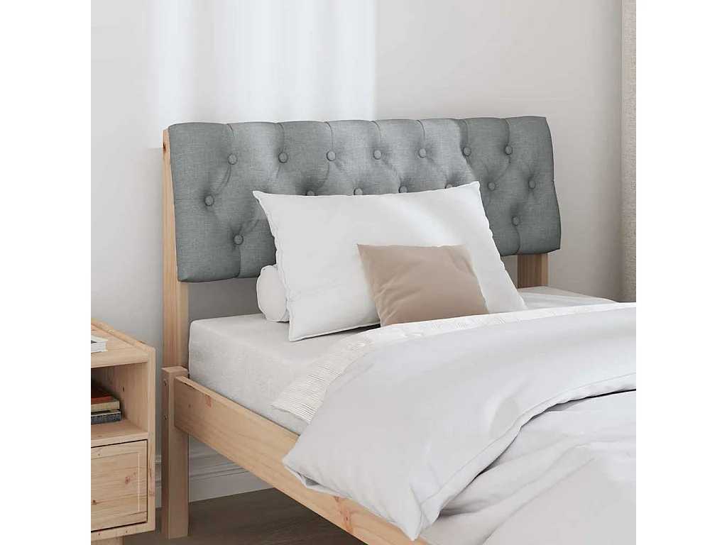 Cabeceira estofada Cinzento-claro 90 cm