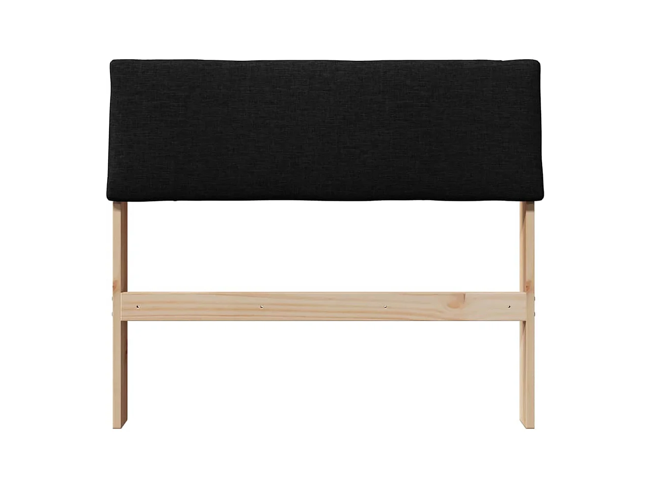 Cabeceira estofada Preto 100 cm Madeira de Pinheiro Sólida