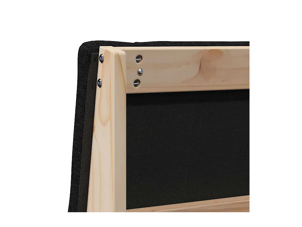 Cabeceira estofada Preto 100 cm Madeira de Pinheiro Sólida