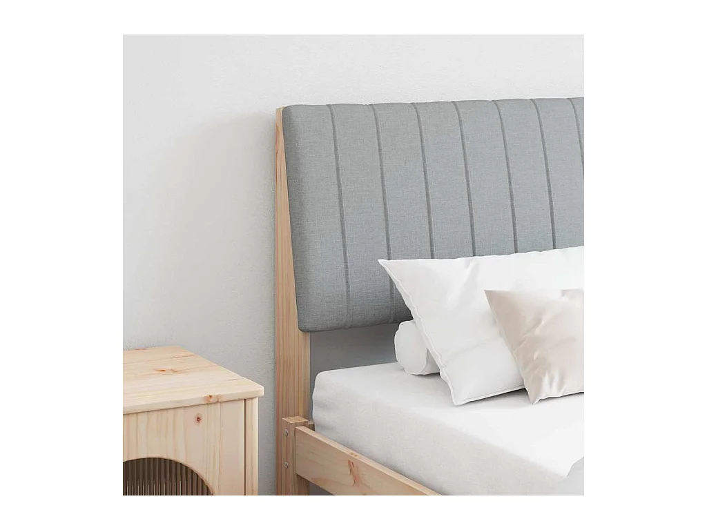 Cabecero tapizado Gris Claro 180 cm Madera de pino macizo