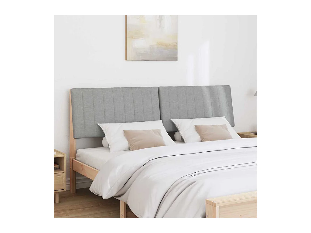 Cabecero tapizado Gris Claro 180 cm Madera de pino macizo