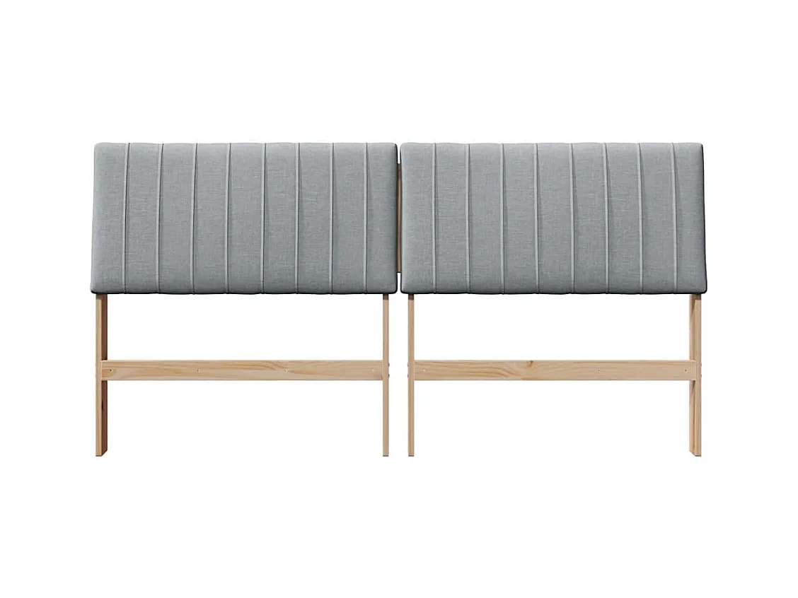 Cabecero tapizado Gris Claro 180 cm Madera de pino macizo