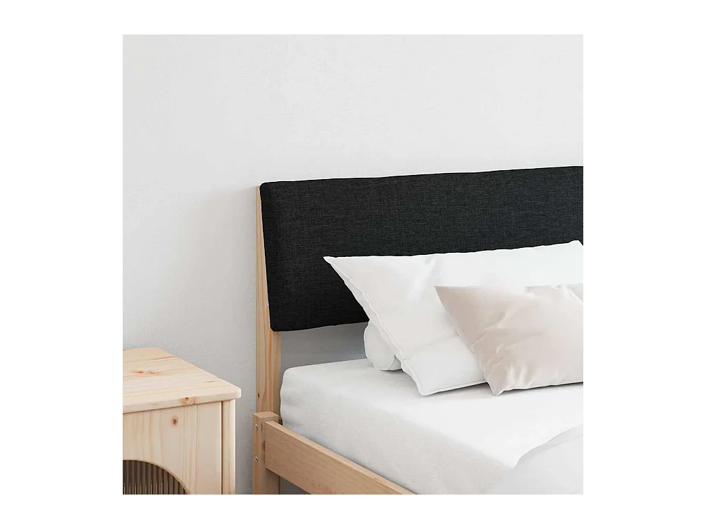 Tête de lit capitonnée Noir 180 cm Pin massif