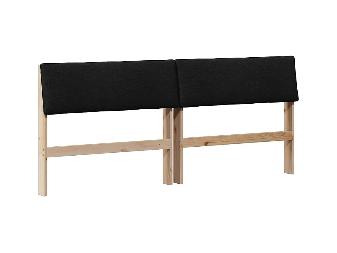 Tête de lit capitonnée Noir 180 cm Pin massif