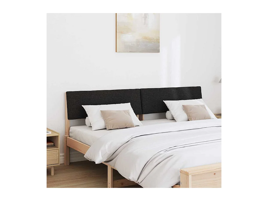 Tête de lit capitonnée Noir 180 cm Pin massif