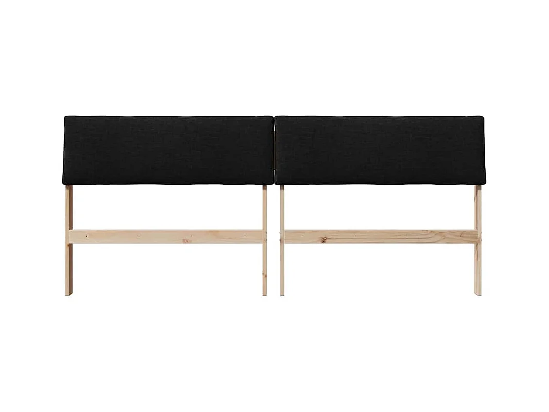 Tête de lit capitonnée Noir 180 cm Pin massif