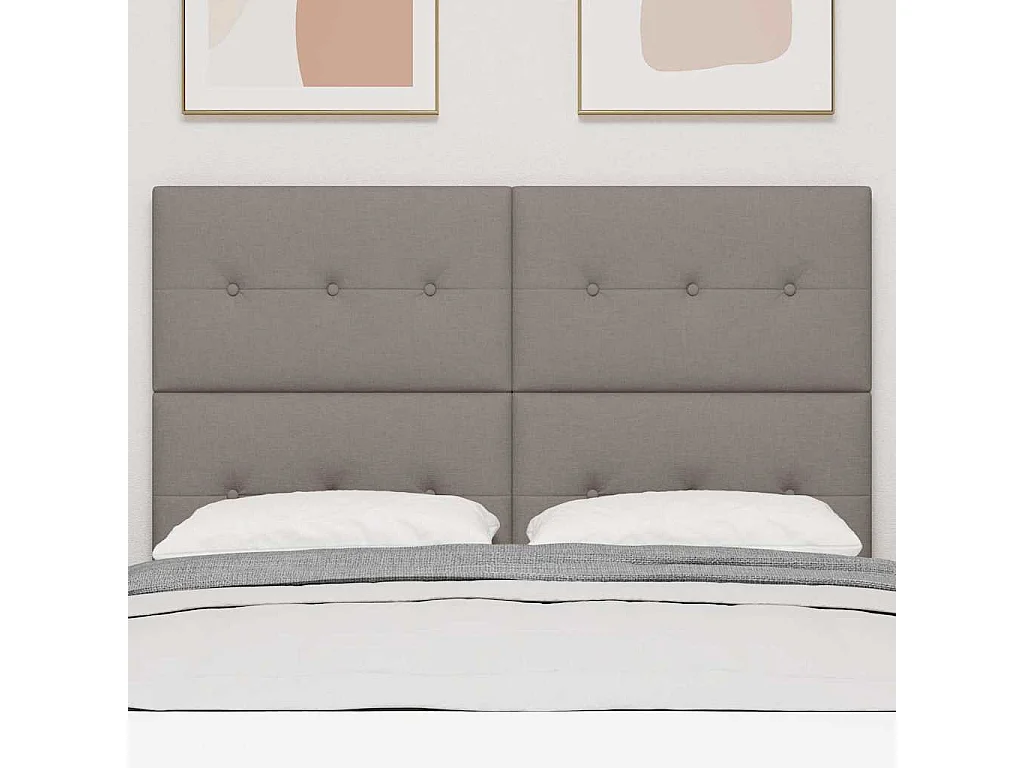 Tête de Lit LED avec des lumières à LED Taupe 160 cm tissu