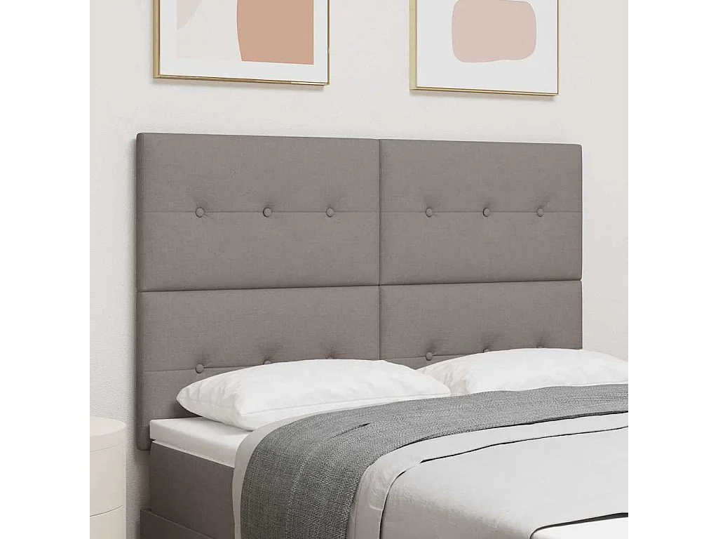 Tête de Lit LED avec des lumières à LED Taupe 160 cm tissu