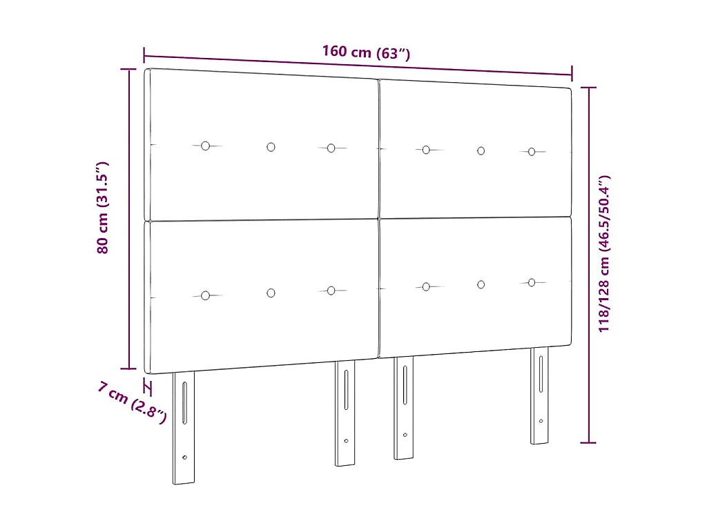 Tête de Lit LED avec des lumières à LED Taupe 160 cm tissu