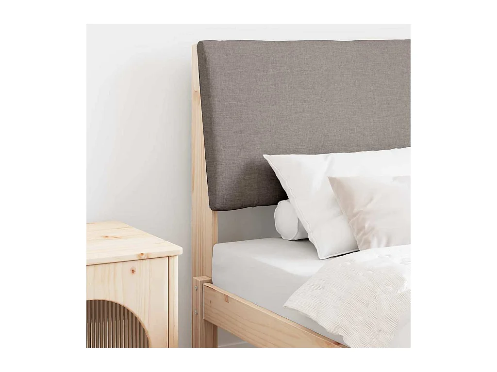 Tête de lit capitonnée Taupe 80 cm Pin massif