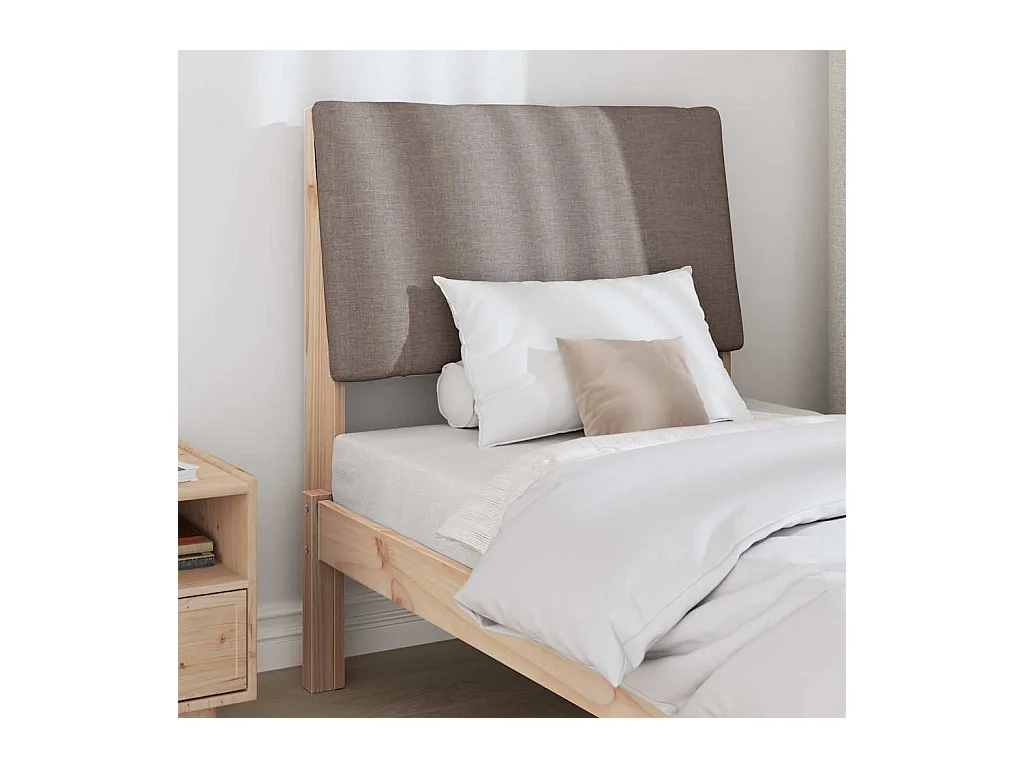 Tête de lit capitonnée Taupe 80 cm Pin massif