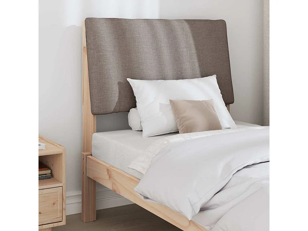 Cabecero tapizado Taupé 80 cm Madera de pino macizo