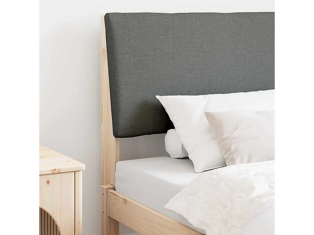 Cabecero tapizado Gris oscuro 90 cm Madera de pino macizo