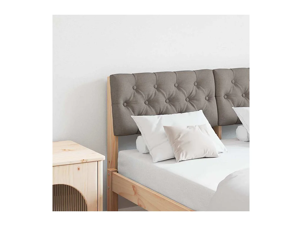 Cabecero tapizado Taupé 120 cm Madera de pino macizo