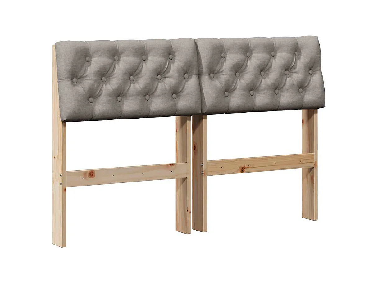 Cabecero tapizado Taupé 120 cm Madera de pino macizo