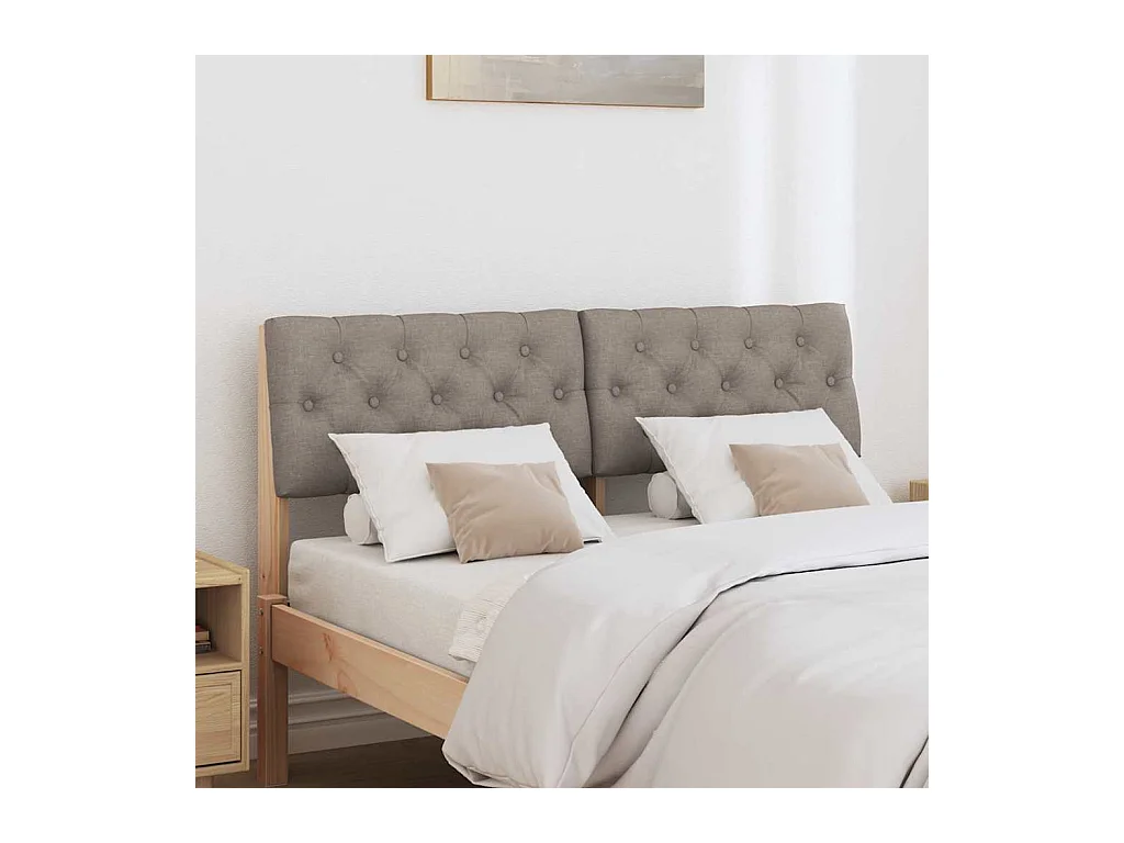 Cabecero tapizado Taupé 120 cm Madera de pino macizo