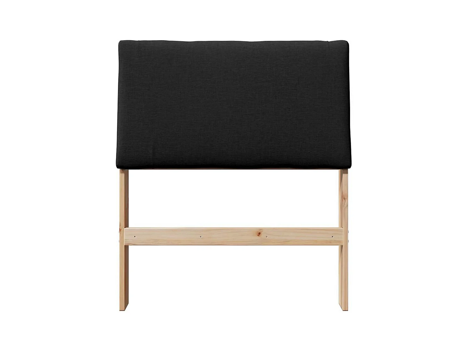 Cabecero tapizado Negro 80 cm Madera de pino macizo