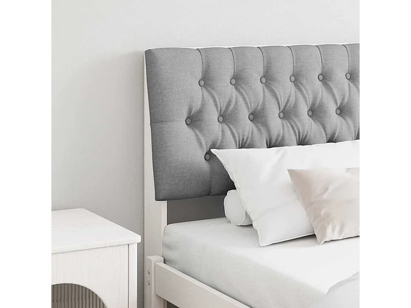 Tête de lit capitonnée Gris clair 200 cm Pin massif