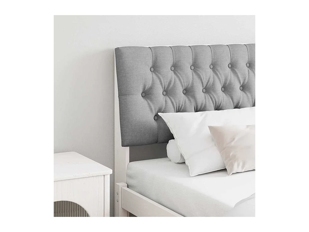 Tête de lit capitonnée Gris clair 200 cm Pin massif
