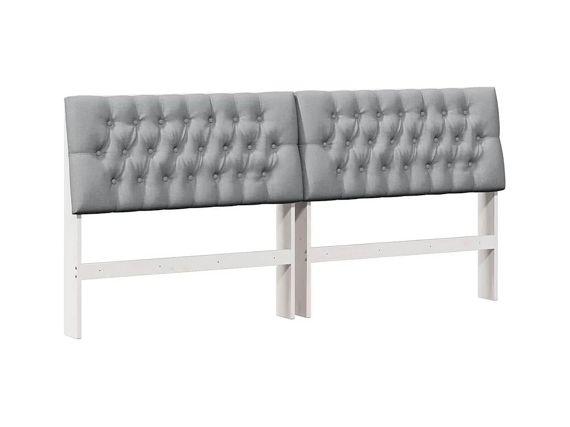 Tête de lit capitonnée Gris clair 200 cm Pin massif