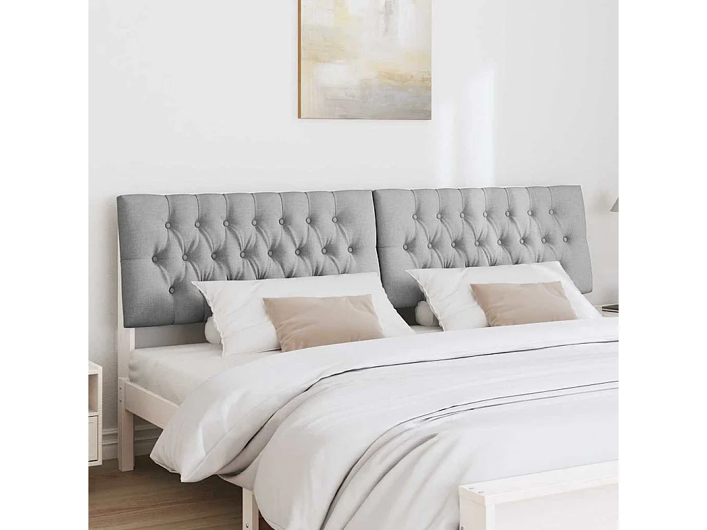 Cabeceira estofada Cinzento-claro 200 cm