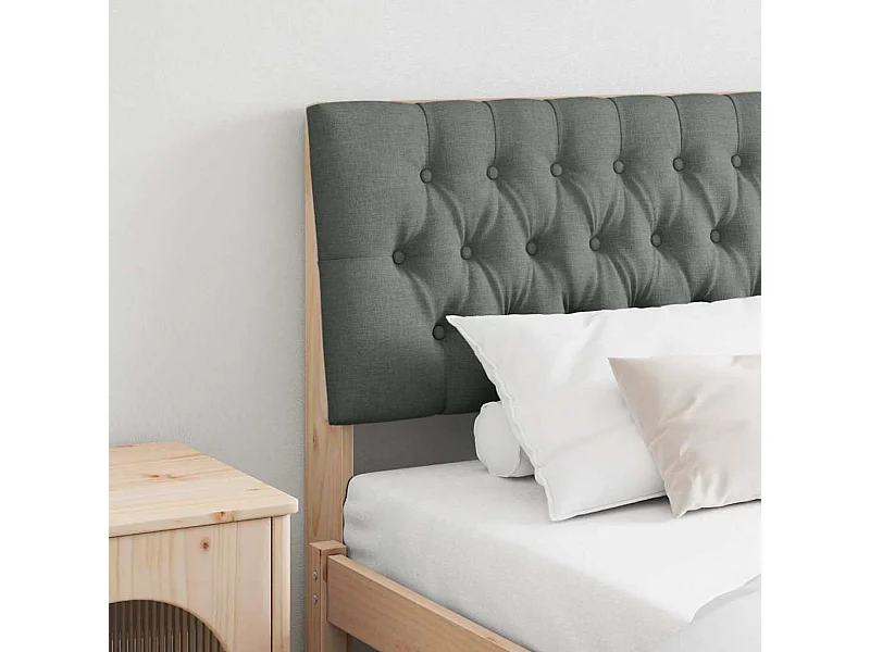 Tête de lit capitonnée Gris foncé 200 cm Pin massif