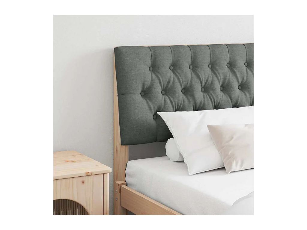 Tête de lit capitonnée Gris foncé 200 cm Pin massif