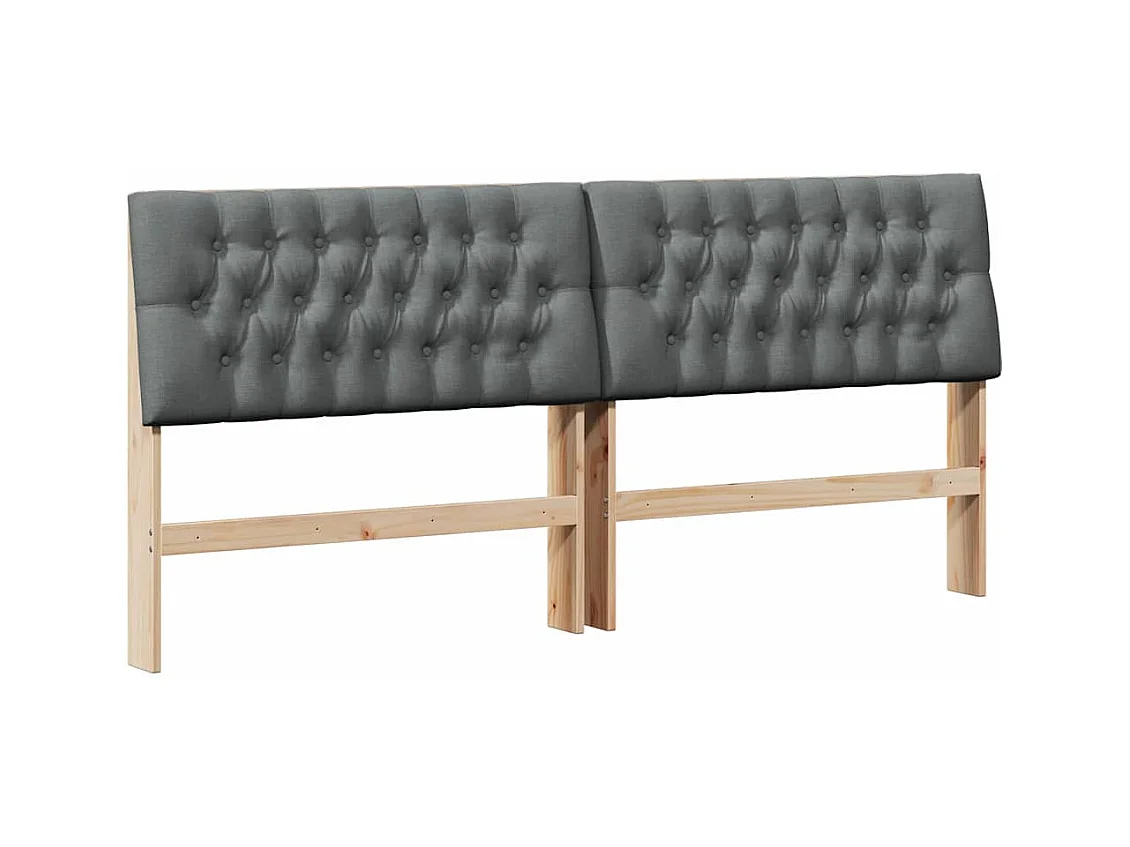 Tête de lit capitonnée Gris foncé 200 cm Pin massif