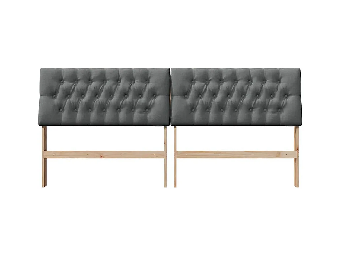 Tête de lit capitonnée Gris foncé 200 cm Pin massif