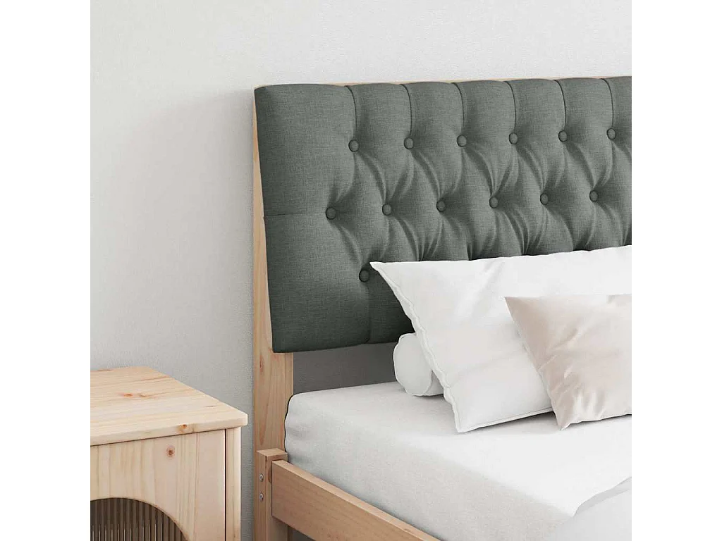 Tête de lit capitonnée Gris foncé 200 cm Pin massif