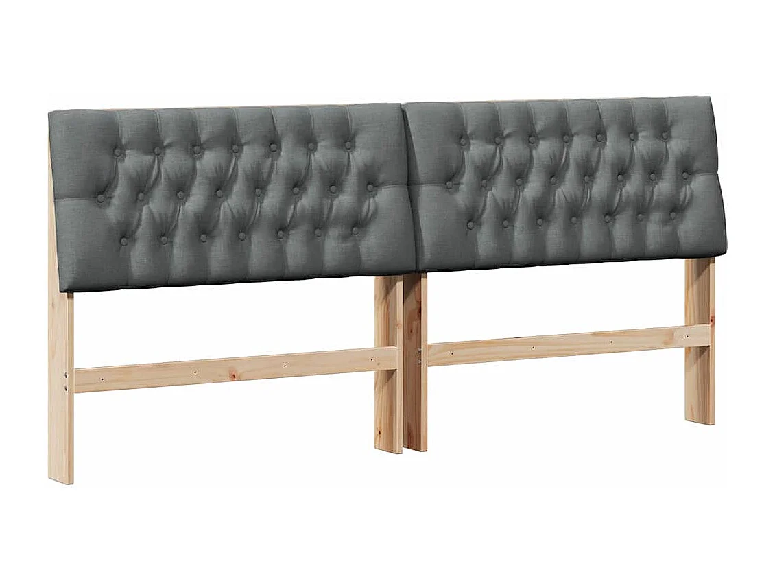 Tête de lit capitonnée Gris foncé 200 cm Pin massif