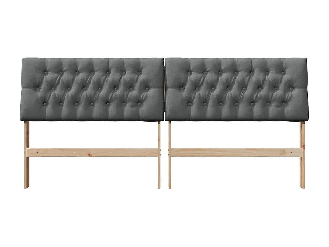 Tête de lit capitonnée Gris foncé 200 cm Pin massif