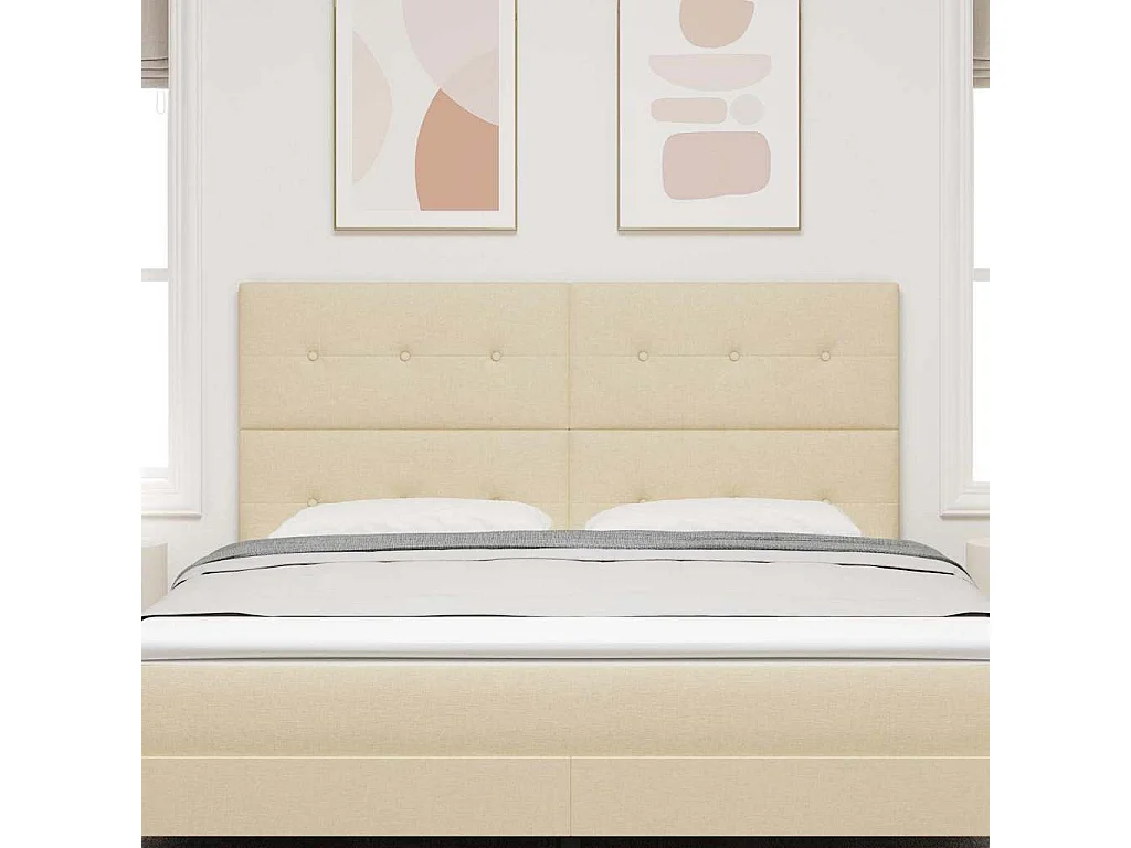 Tête de Lit LED avec des lumières à LED Crème 180 cm tissu