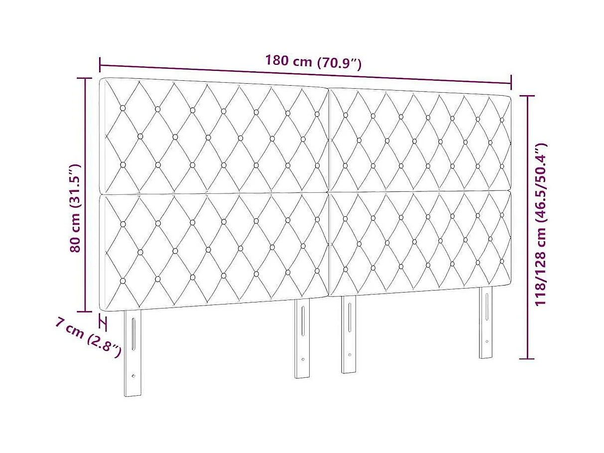 Tête de Lit LED avec des lumières à LED Rose 90 cm Velours