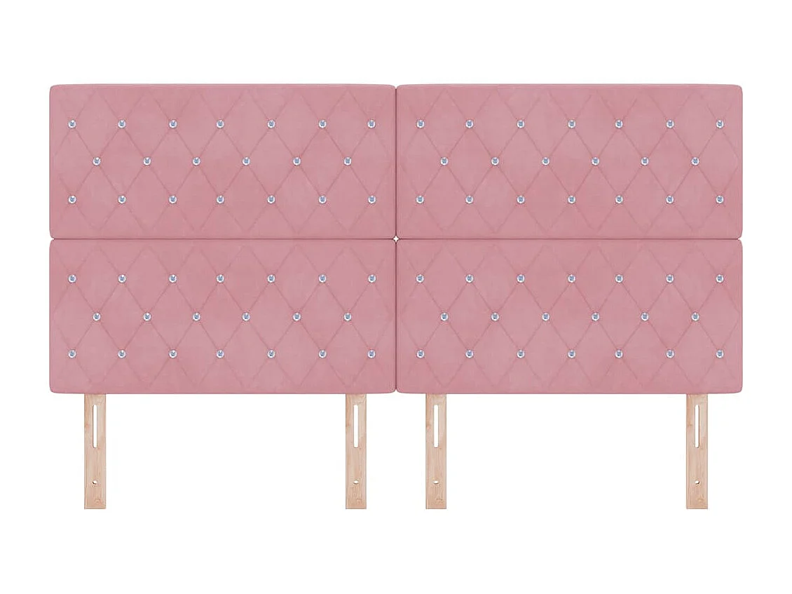 Tête de Lit LED avec des lumières à LED Rose 90 cm Velours