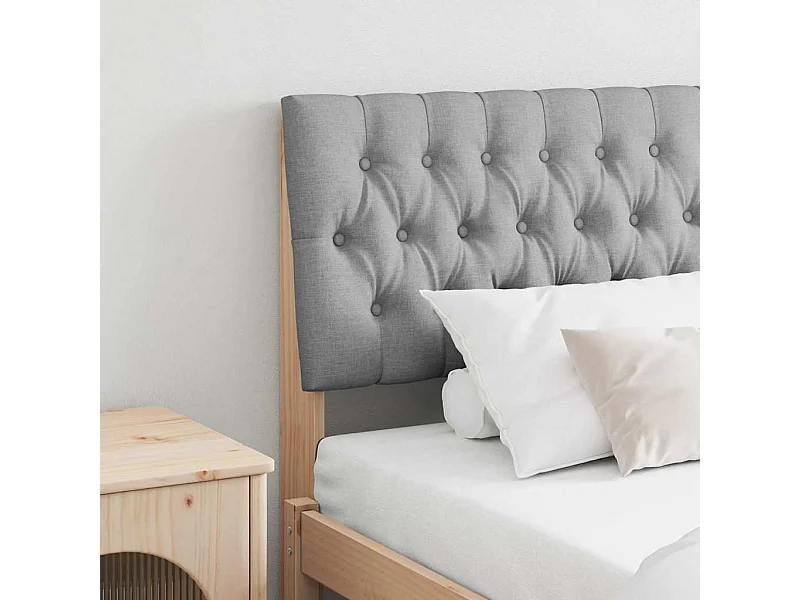 Cabecero tapizado Gris Claro 180 cm Madera de pino macizo