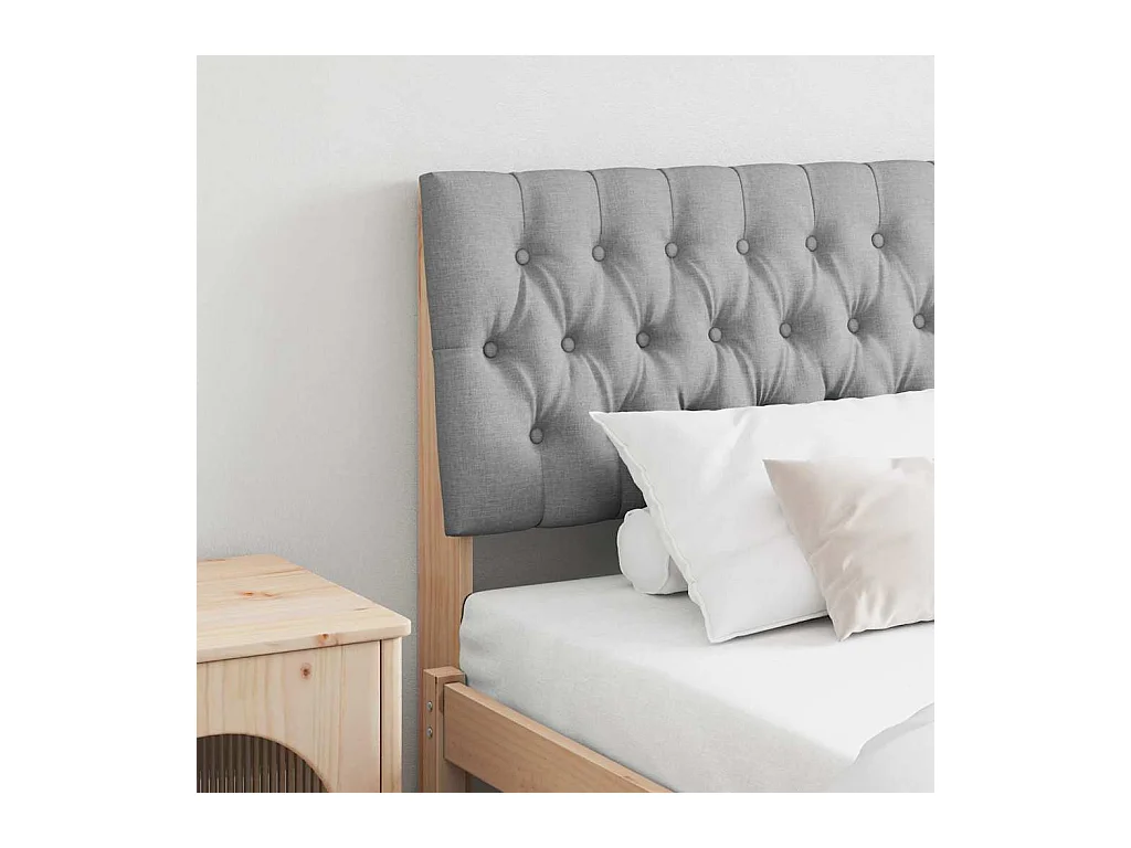 Cabecero tapizado Gris Claro 180 cm Madera de pino macizo