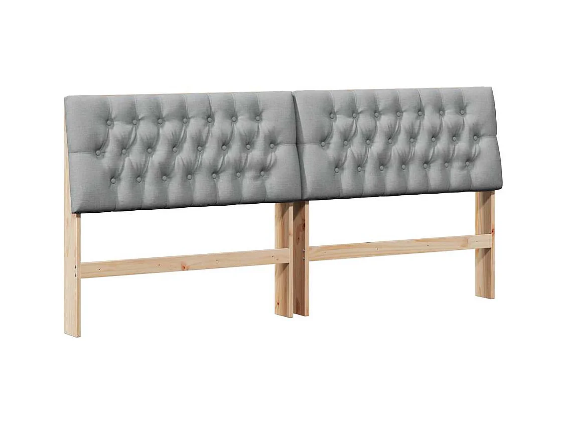 Cabecero tapizado Gris Claro 180 cm Madera de pino macizo