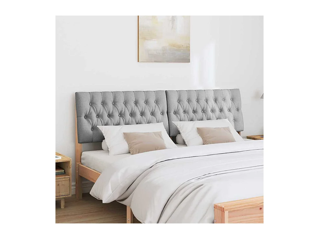 Cabecero tapizado Gris Claro 180 cm Madera de pino macizo