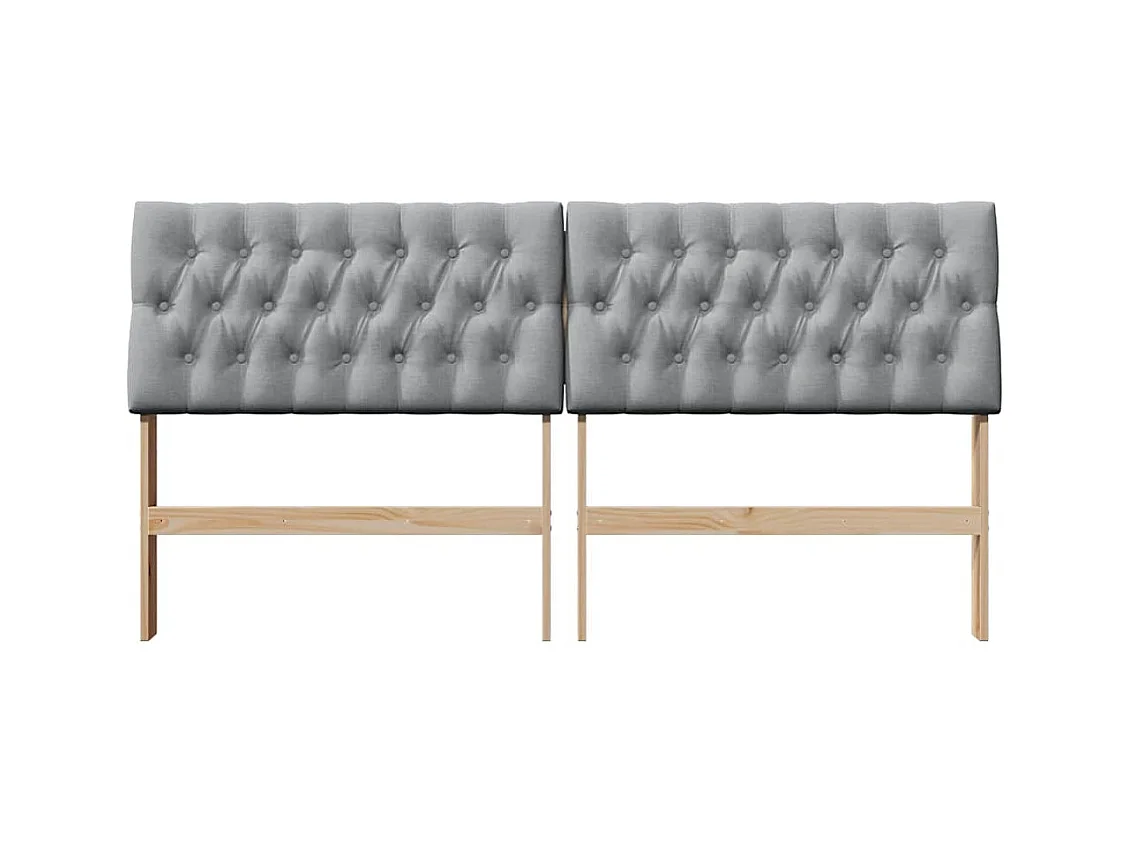 Cabecero tapizado Gris Claro 180 cm Madera de pino macizo