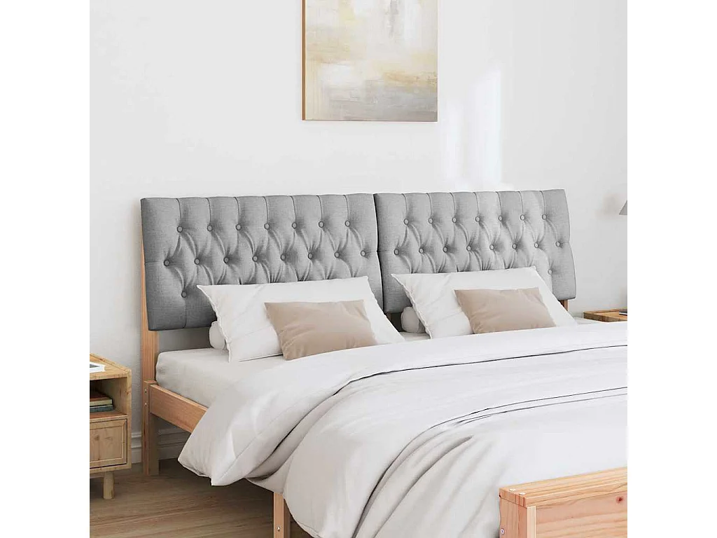 Cabeceira estofada Cinzento-claro 180 cm