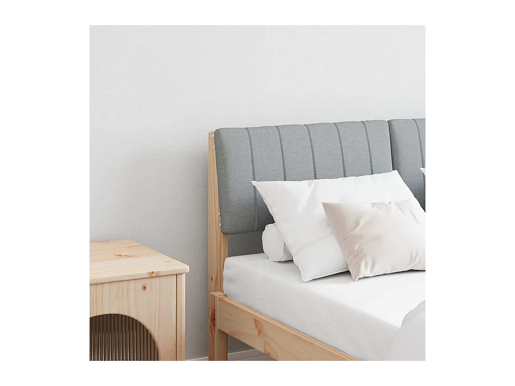 Cabecero tapizado Gris Claro 120 cm Madera de pino macizo