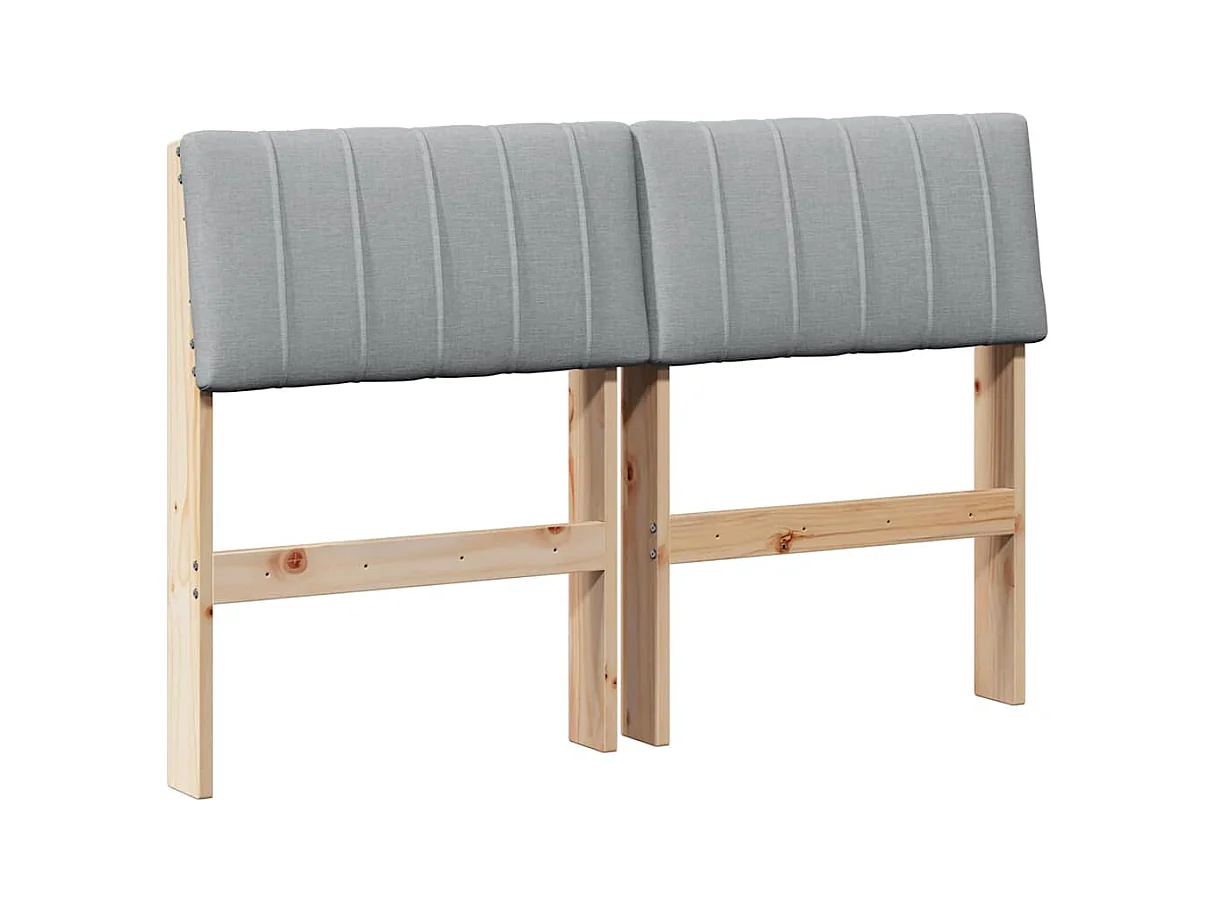 Cabecero tapizado Gris Claro 120 cm Madera de pino macizo