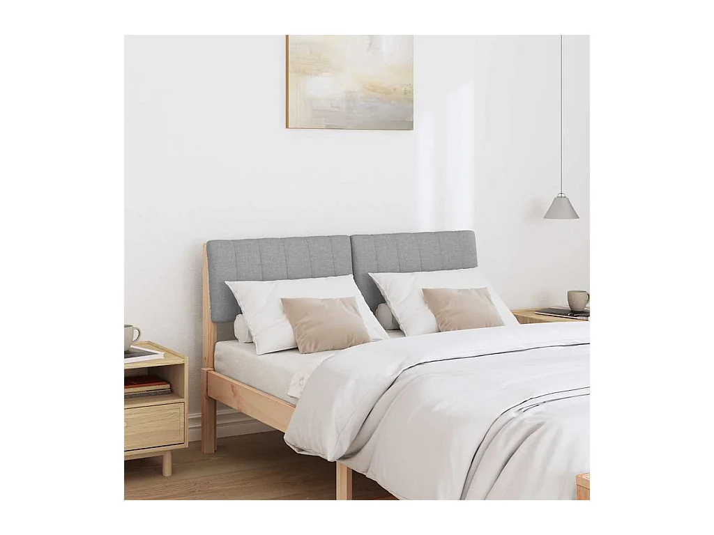 Cabecero tapizado Gris Claro 120 cm Madera de pino macizo